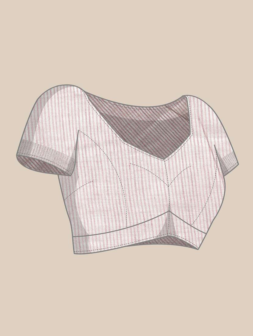 women mauve plain saree with blouse - 21855563 -  Standard Image - 6