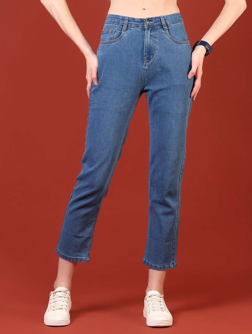women solid mid rise ankle length jeans - 21862404 - Zoom Image - 0