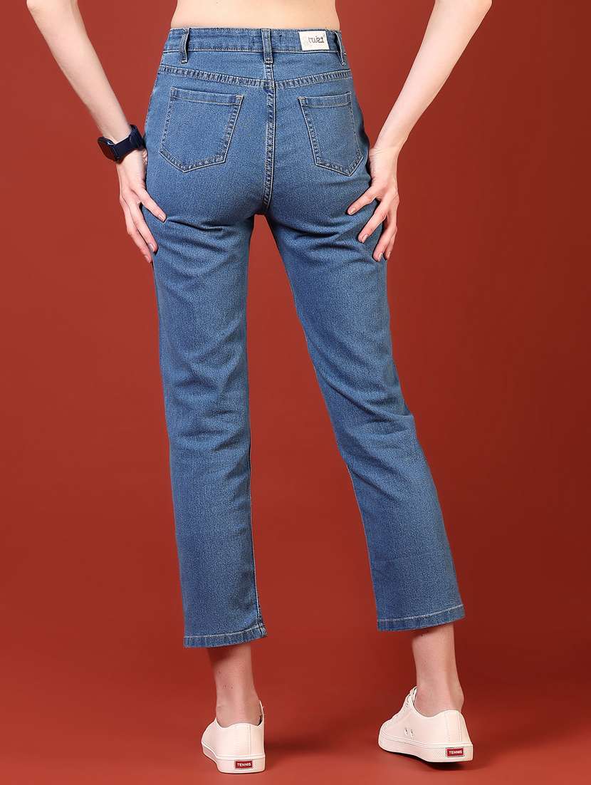 women solid mid rise ankle length jeans - 21862404 - Standard Image - 4
