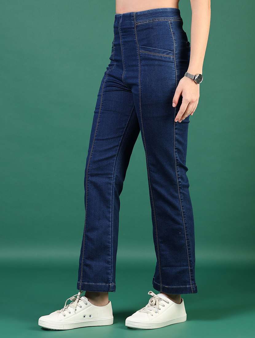 women solid mid rise bootcut jean - 21862411 -  Standard Image - 1