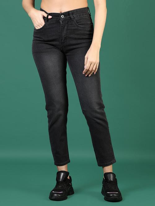 women black high rise ankle length slim fit jeans - 21862434 - Standard Image - 0