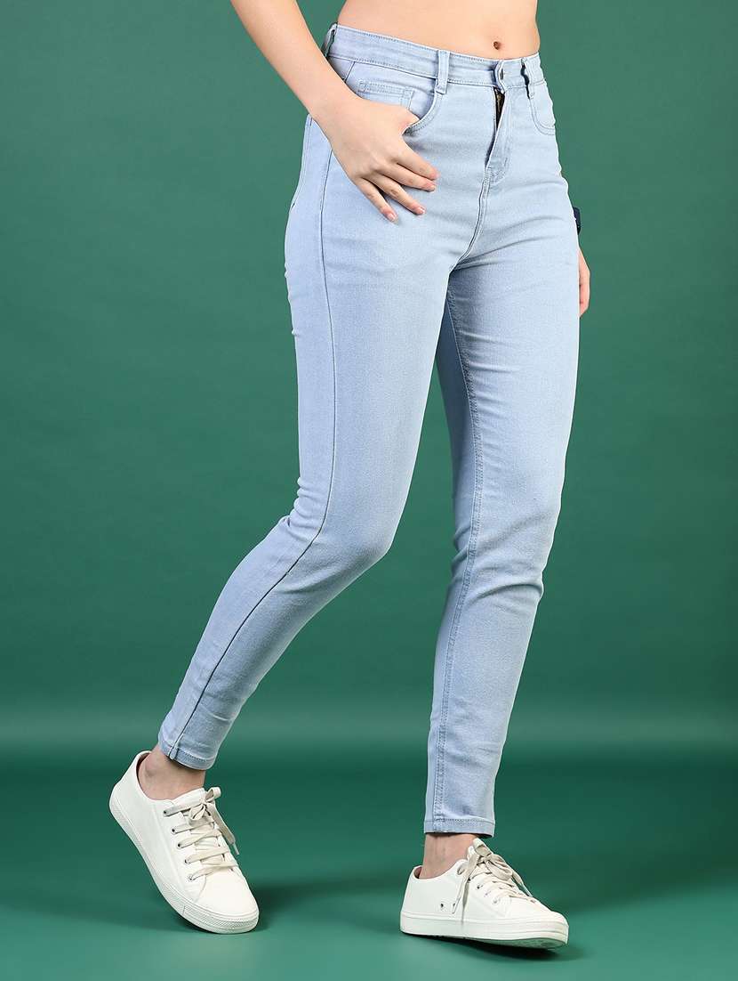 women solid mid rise slim fit jean - 21862440 -  Standard Image - 1