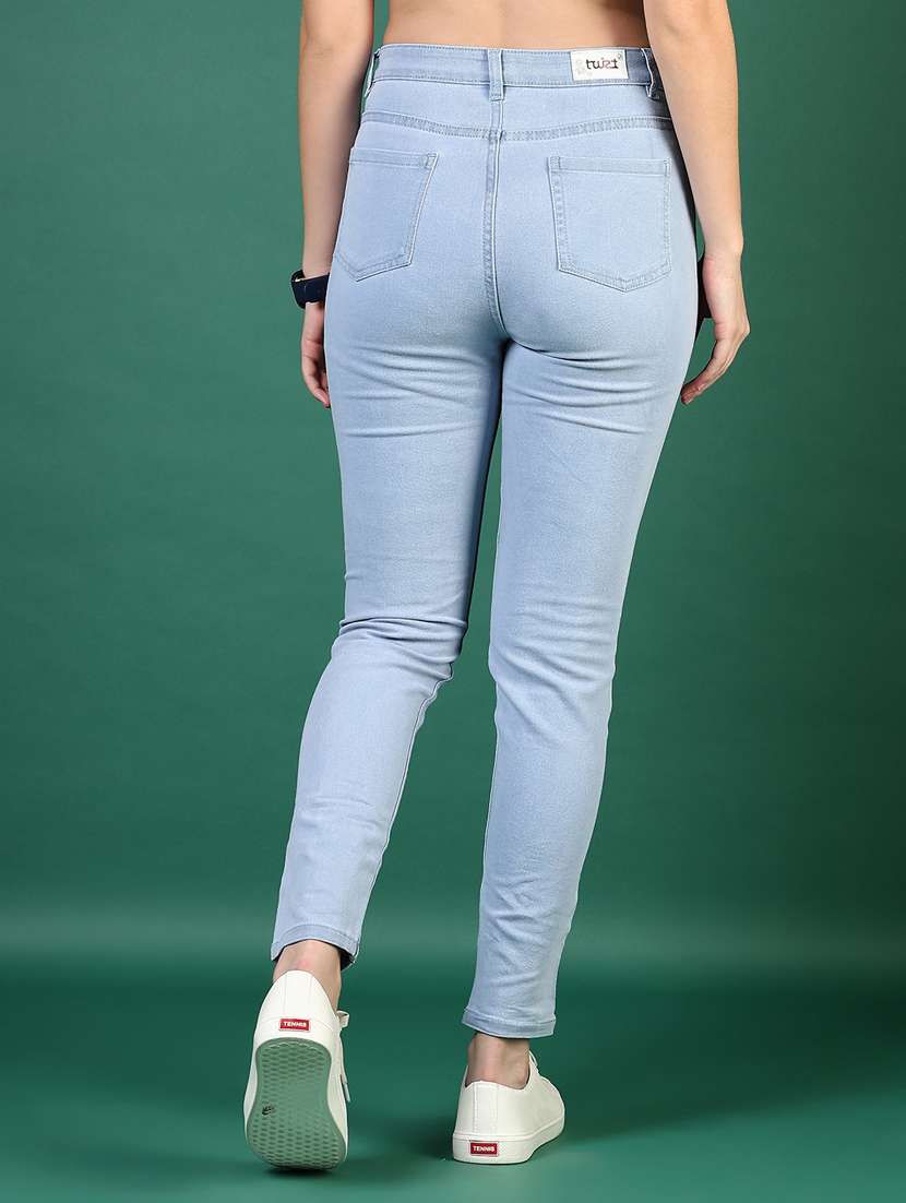 women solid mid rise slim fit jean - 21862440 -  Standard Image - 4