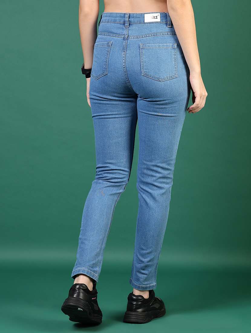 women solid mid rise slim fit jean - 21862441 -  Standard Image - 4