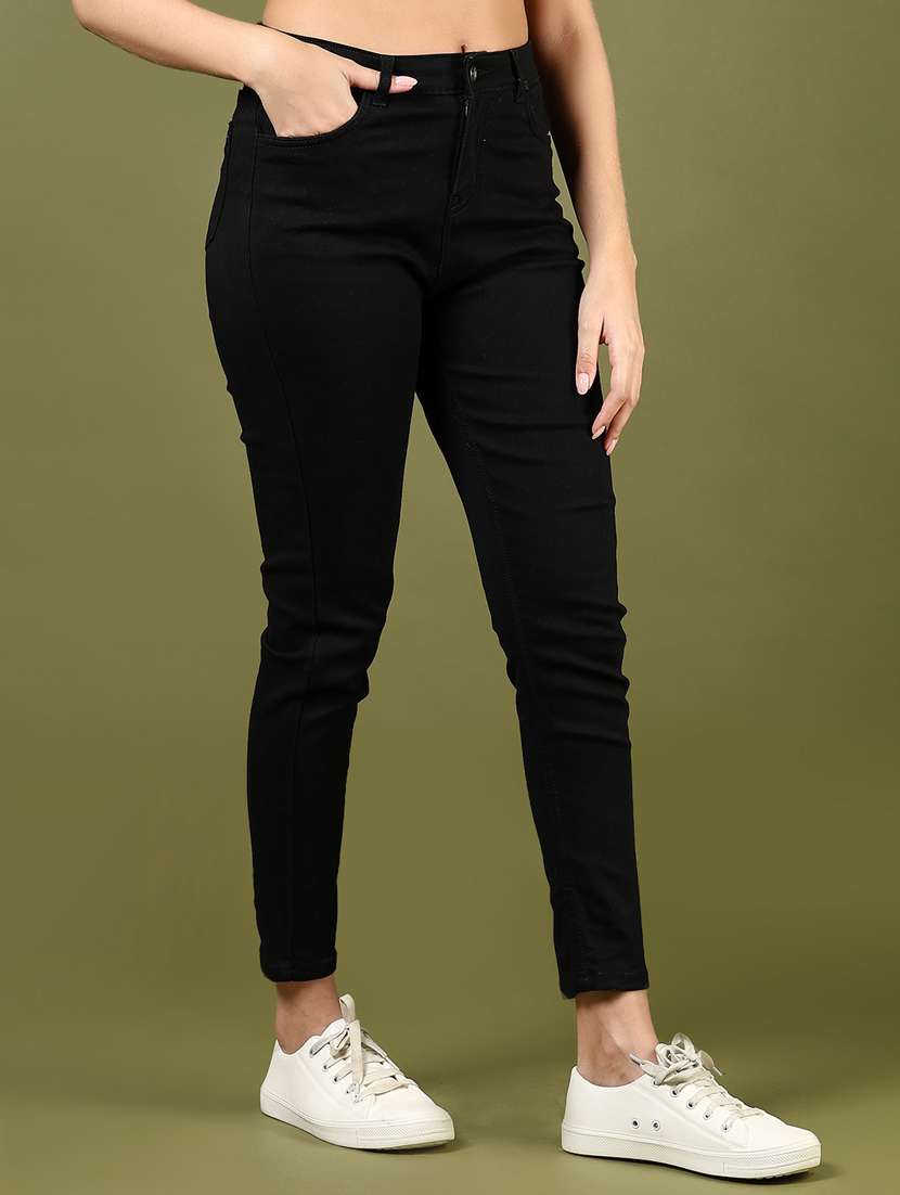 women solid mid rise slim fit jean - 21862443 -  Standard Image - 1
