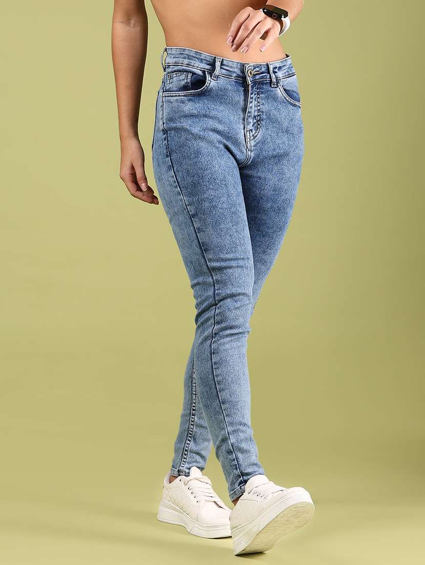 women solid mid rise skinny fit jean - 21862444 -  Standard Image - 1