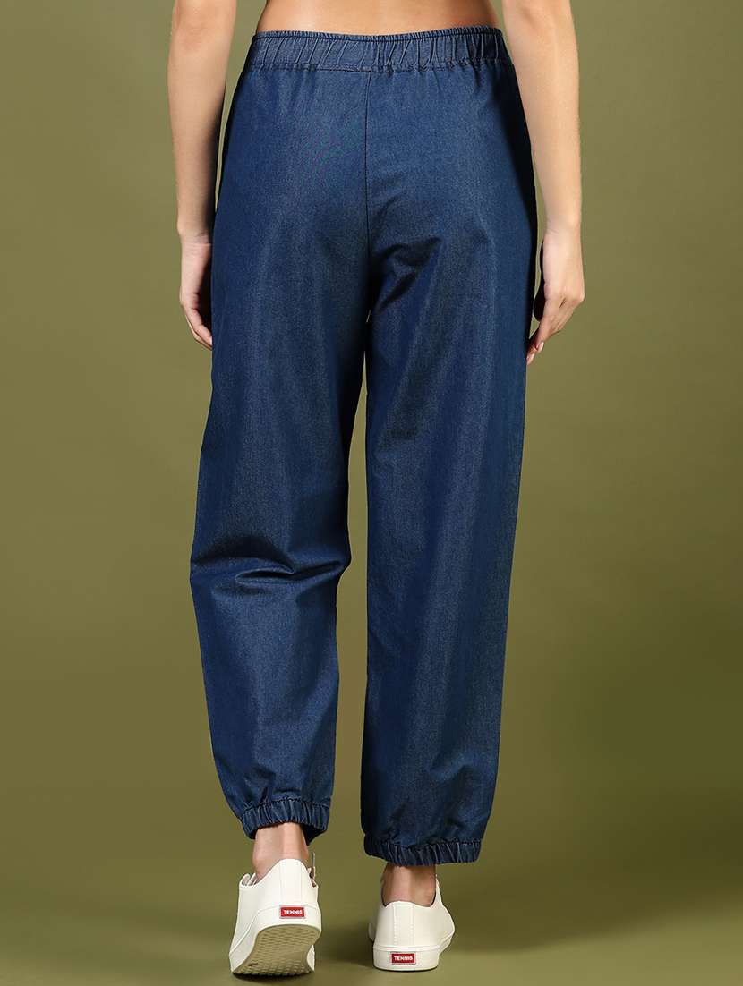 women solid mid rise relaxed fit jogger - 21862447 -  Standard Image - 4