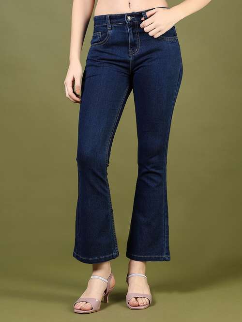 women solid mid rise bootcut jean - 21862457 - Standard Image - 0