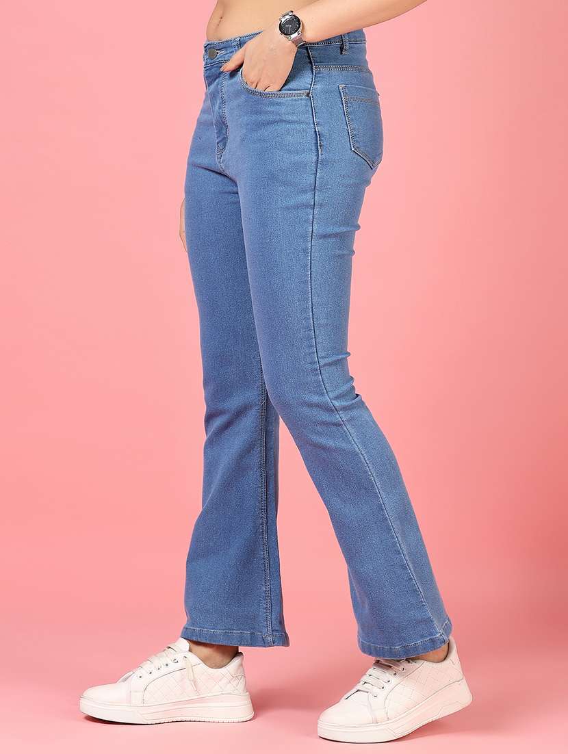 women solid mid rise bootcut jean - 21862465 -  Standard Image - 1