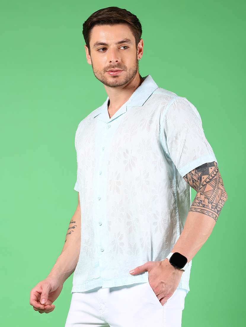 men self design short sleeve casual fit casual shirt - 21863108 -  Standard Image - 1