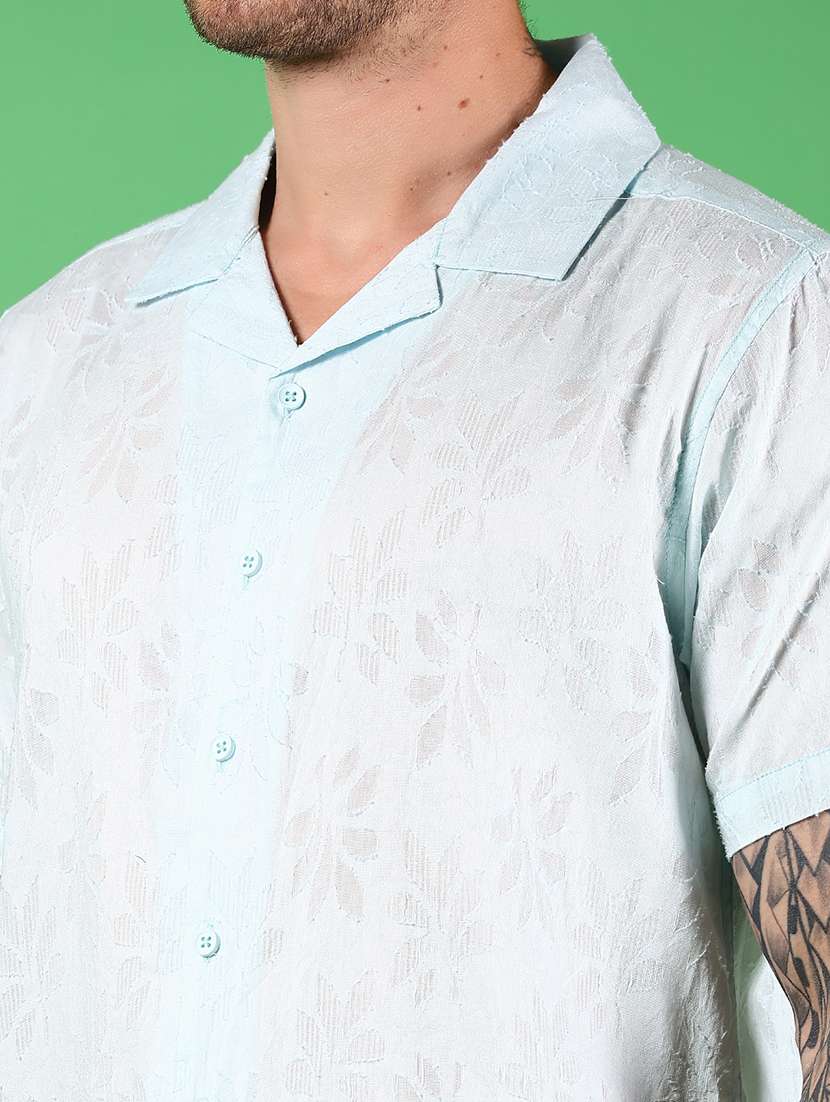 men self design short sleeve casual fit casual shirt - 21863108 -  Standard Image - 4