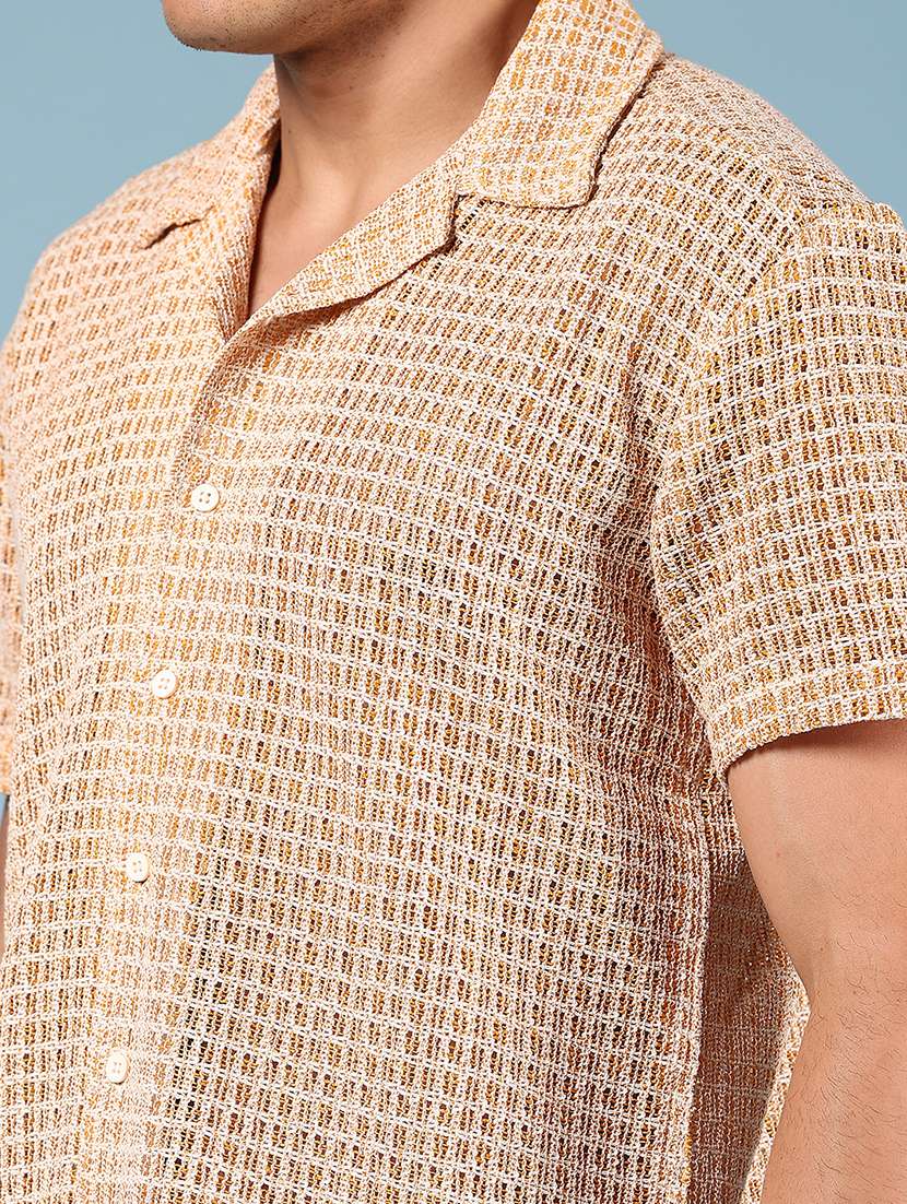 men self design short sleeve regular fit casual shirt - 21863109 -  Standard Image - 4