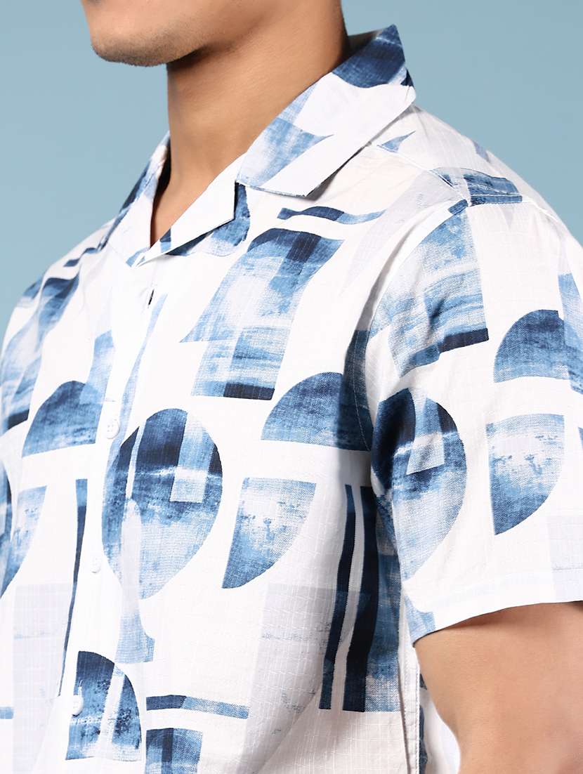 men printed short sleeve regular fit casual shirt - 21863119 -  Standard Image - 4