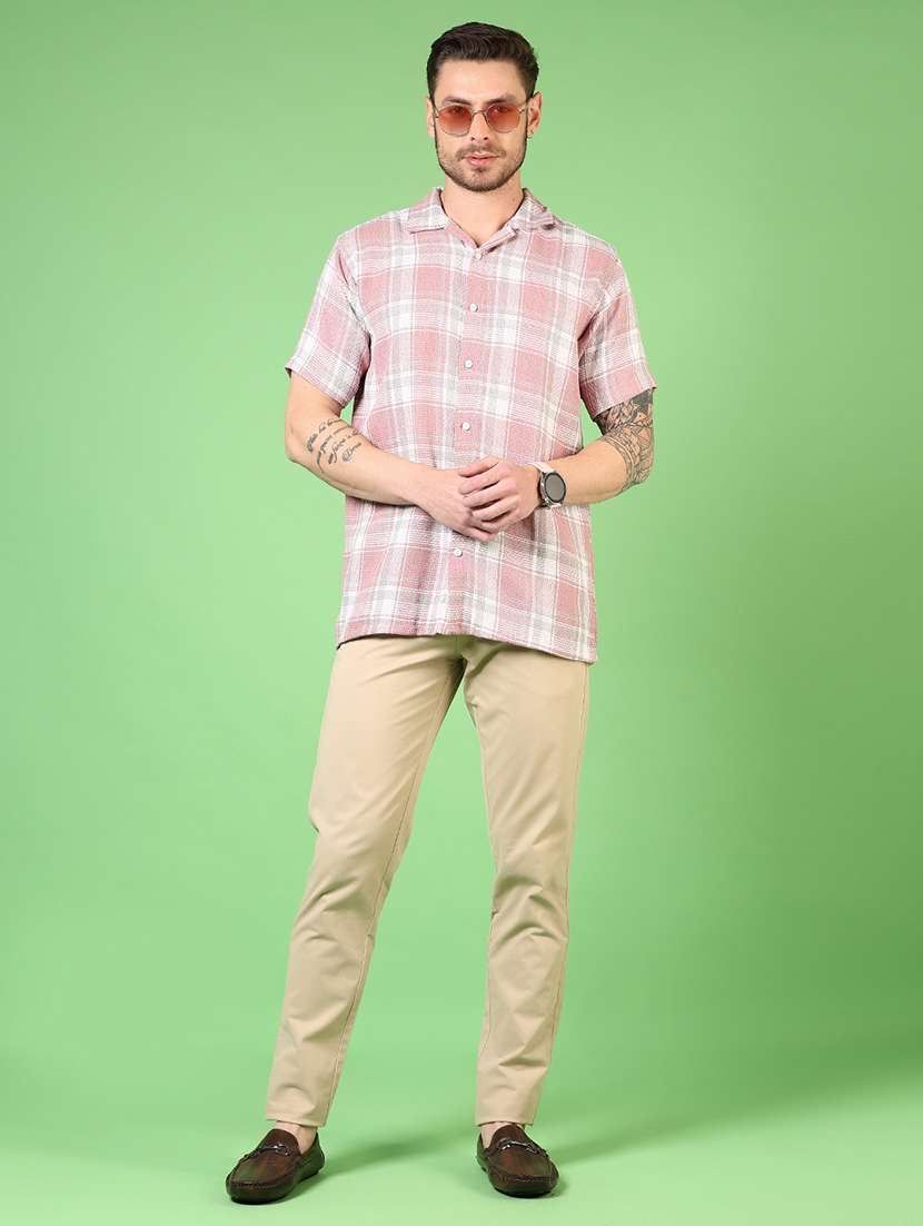 men checkered collared short sleeve casual shirt - 21863145 -  Standard Image - 4