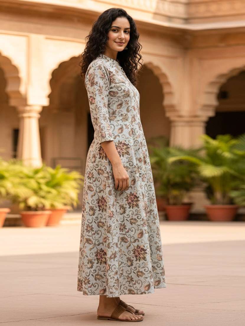 women floral print flared kurta - 21863218 -  Standard Image - 1