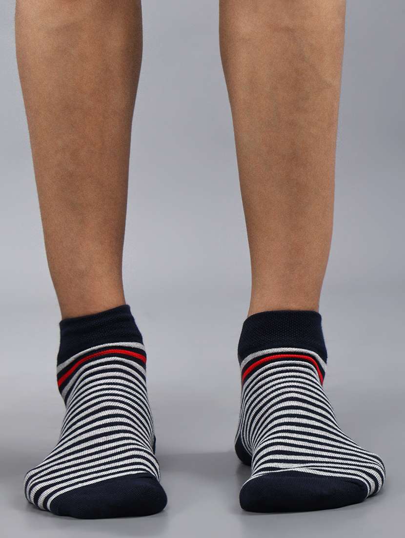 men pack of 3 striped ankle length sock - 21863689 -  Standard Image - 1