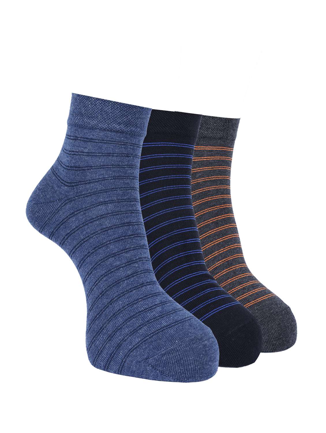 men pack of 3 striped ankle length sock