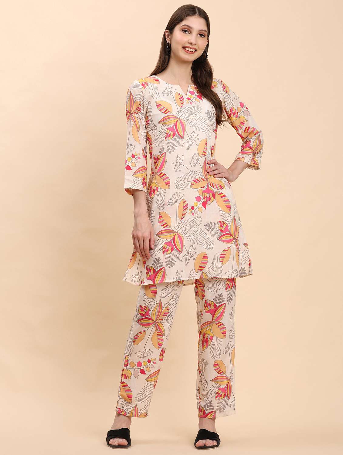 women printed shirt and short co-ord set - 21863813 -  Standard Image - 1