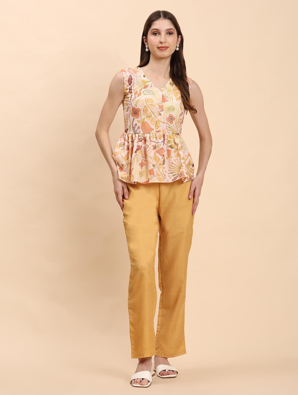 women printed top and trouser co-ord set - 21863849 -  Standard Image - 1