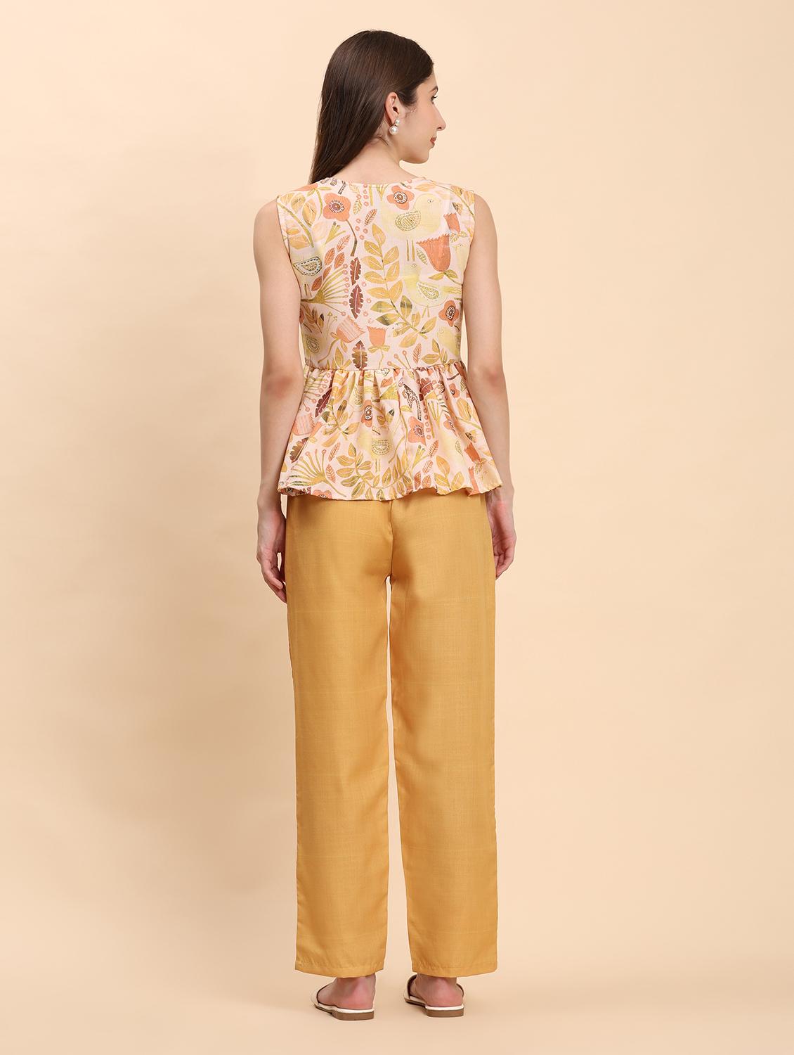 women printed top and trouser co-ord set - 21863849 - Standard Image - 4