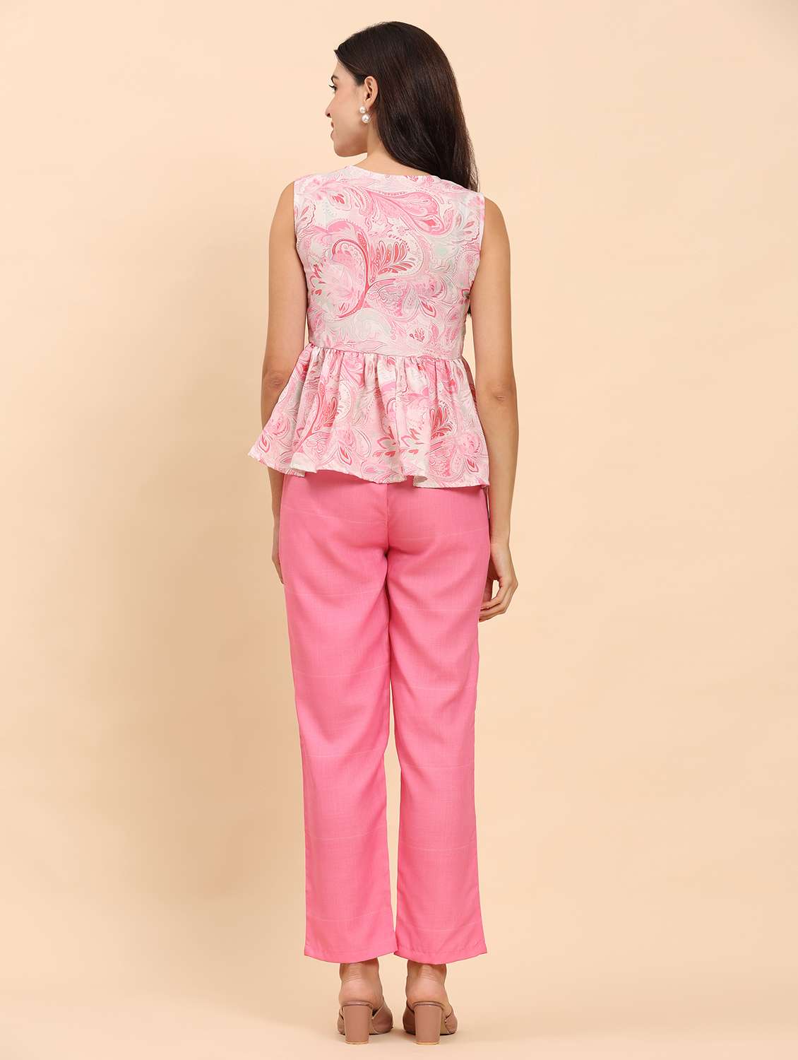 women printed top and trouser co-ord set - 21863852 - Standard Image - 4