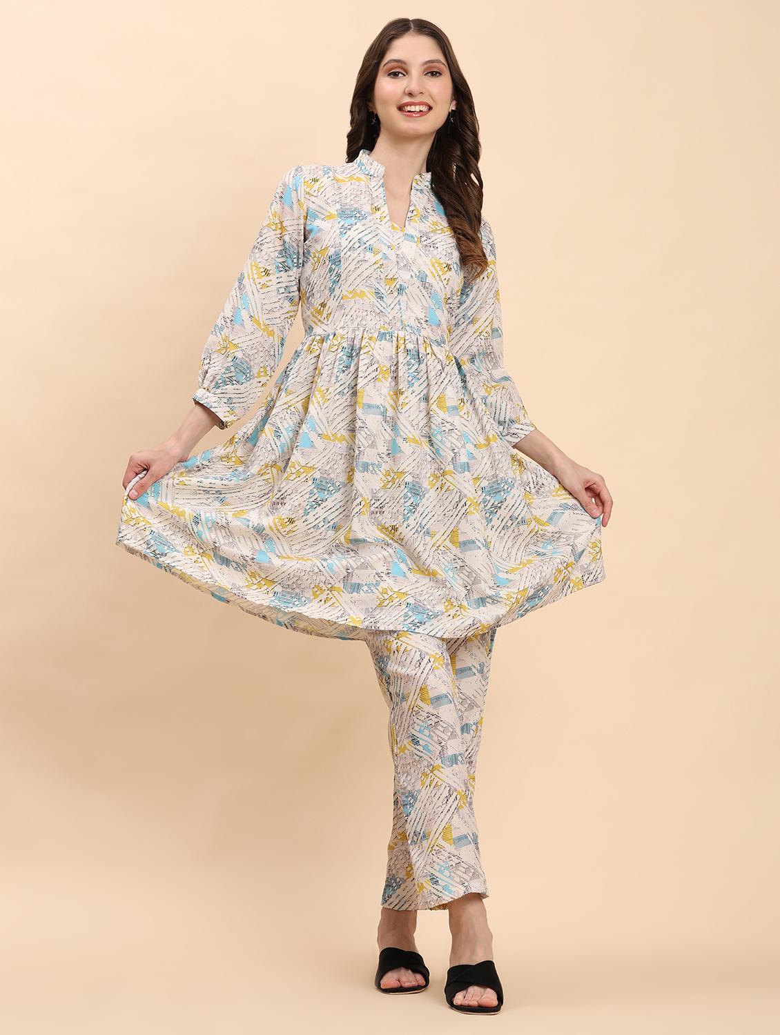 women printed ethnic co-ord set - 21863861 - Standard Image - 1
