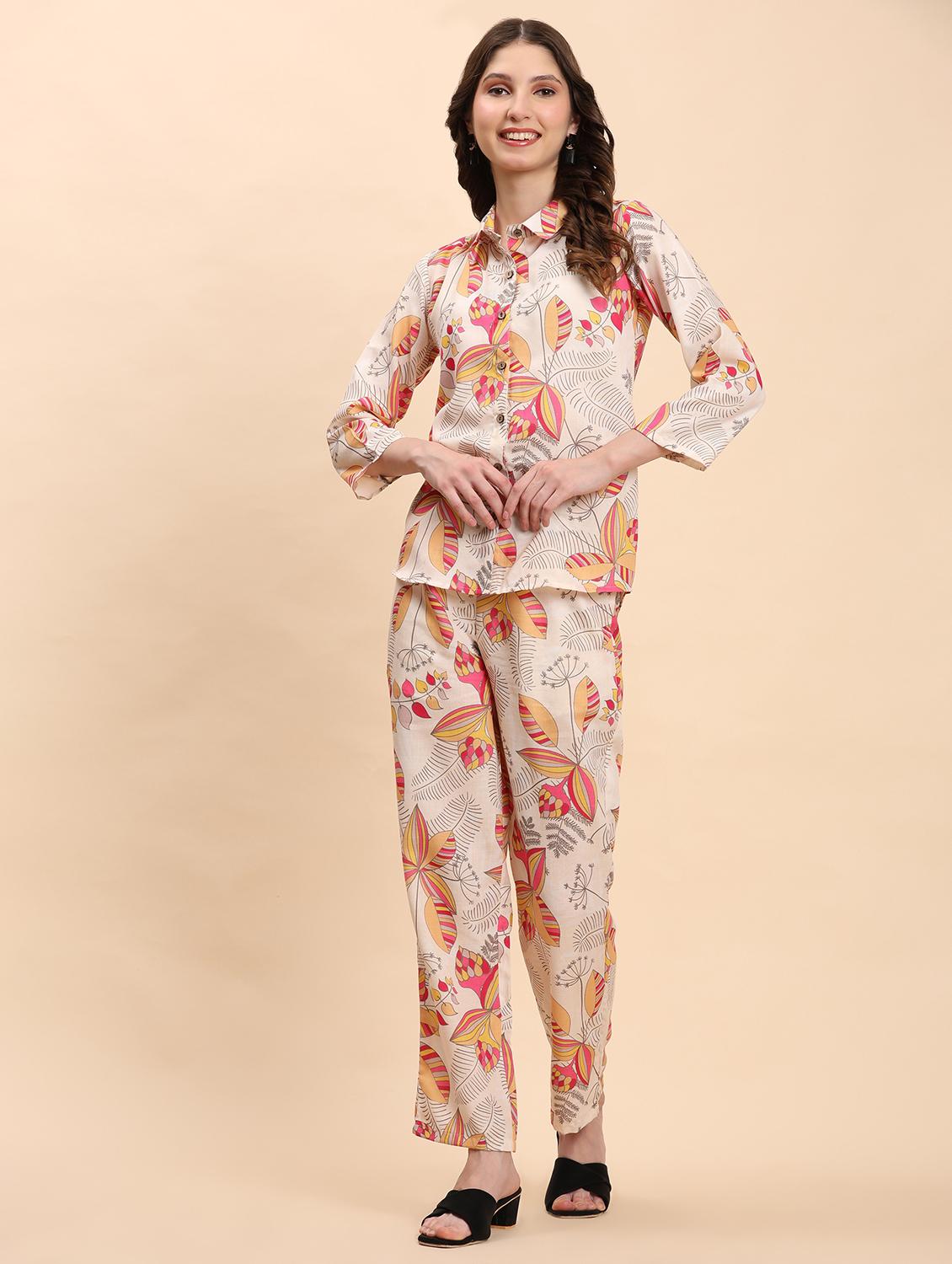 women printed shirt and trouser co-ord set - 21863863 -  Standard Image - 1