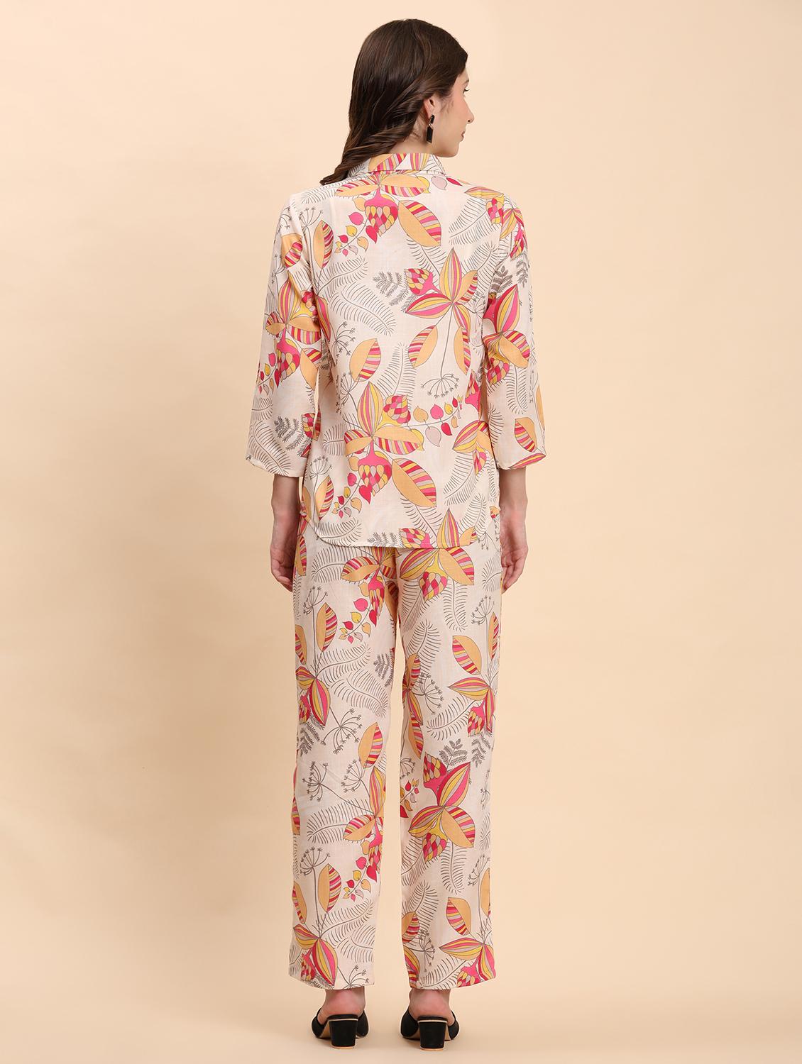 women printed shirt and trouser co-ord set - 21863863 - Standard Image - 4