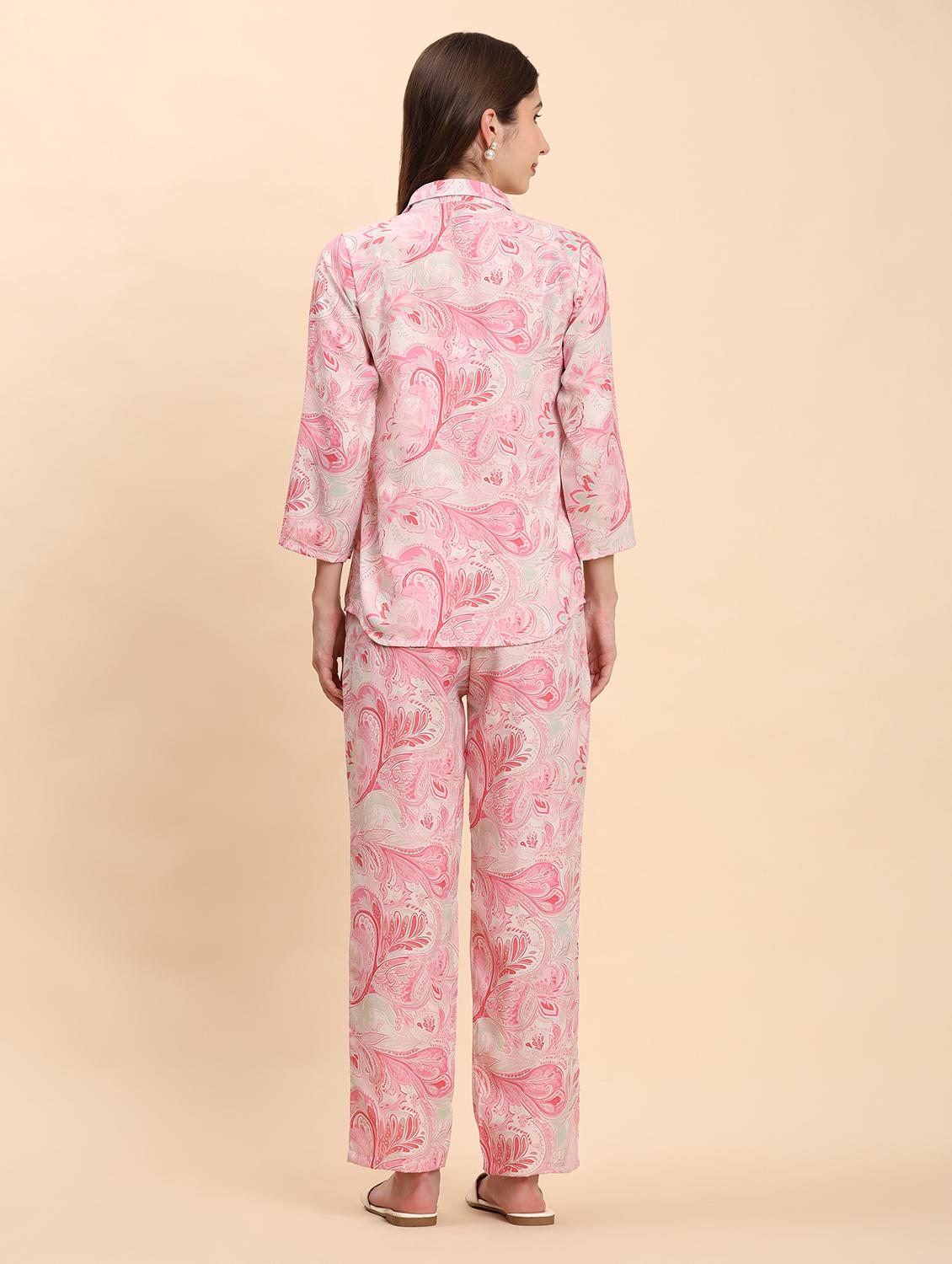 women paisley printed shirt and trouser co-ord set - 21863872 - Standard Image - 4