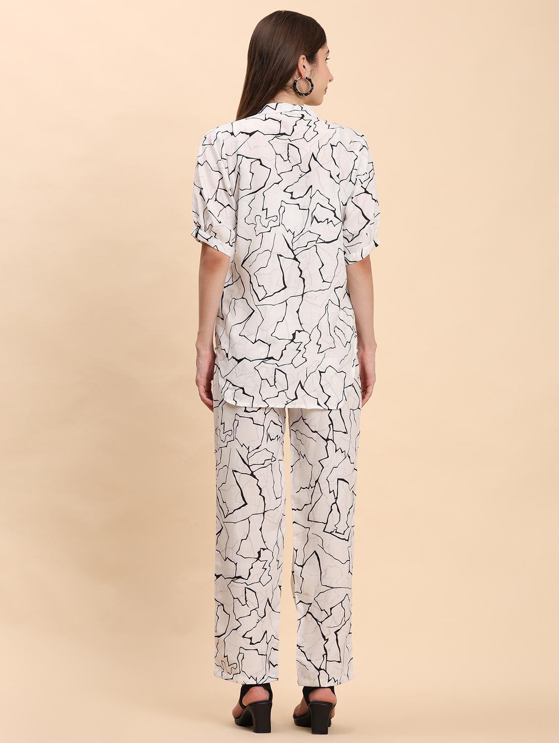 women printed top and trouser co-ord set - 21863896 - Standard Image - 4