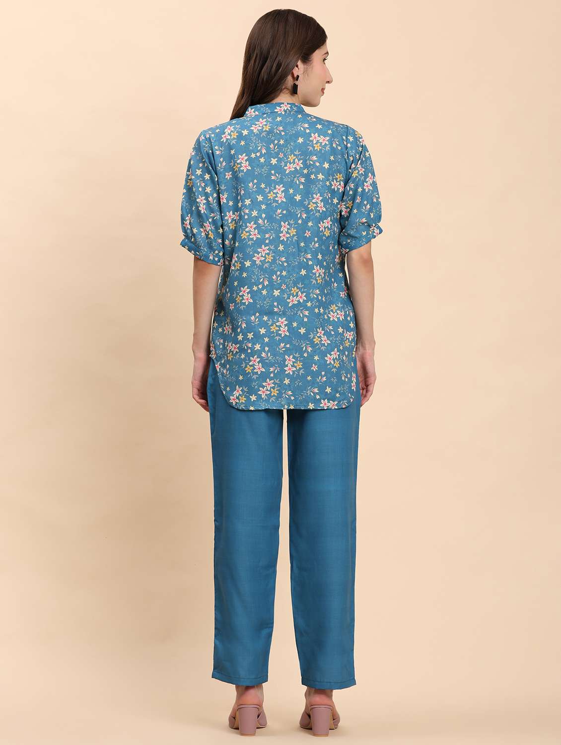 women floral printed top and trouser co-ord set - 21863900 - Standard Image - 4