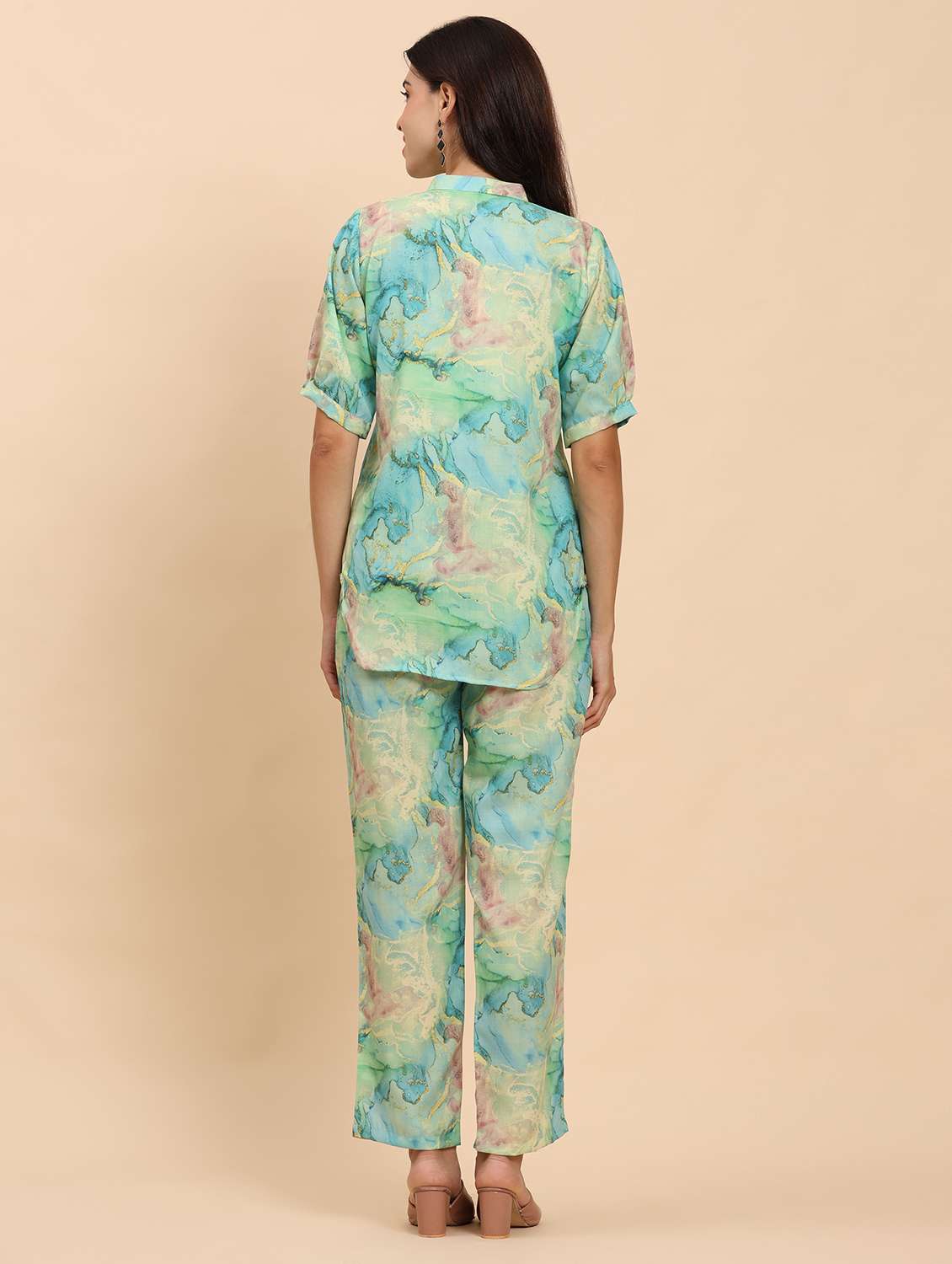 women printed top and trouser co-ord set - 21863902 - Standard Image - 4