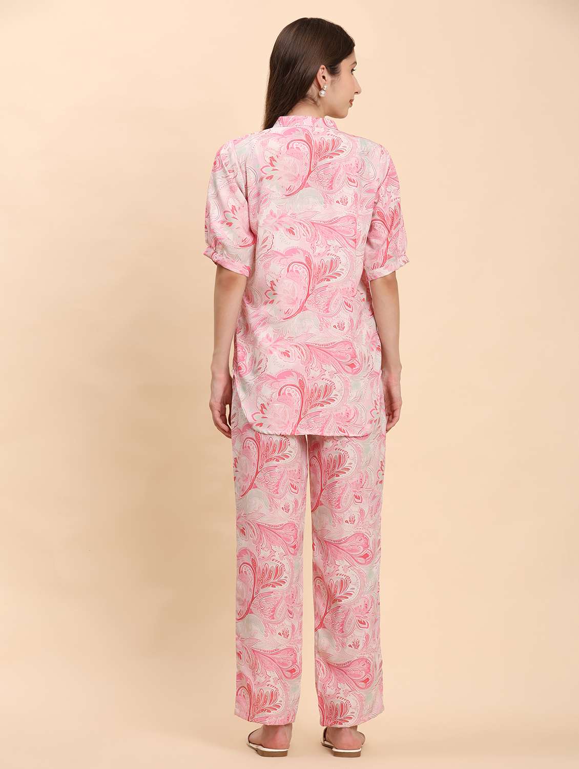 women printed top and trouser co-ord set - 21863904 - Standard Image - 4