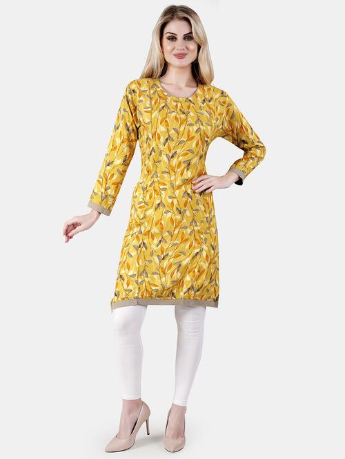 women printed long sleeve straight kurta - 21863975 - Standard Image - 0