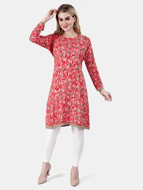women printed long sleeve straight kurta  - 21863977 -  Standard Image - 0
