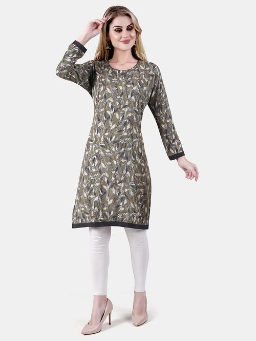 women printed long sleeve straight kurta - 21863978 - Standard Image - 0