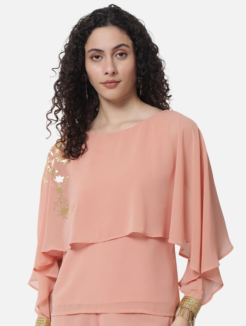 women printed cape sleeves regular top - 21863985 -  Zoom Image - 0