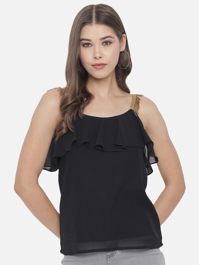 women solid shoulder strap regular top - 21863991 - Zoom Image - 0