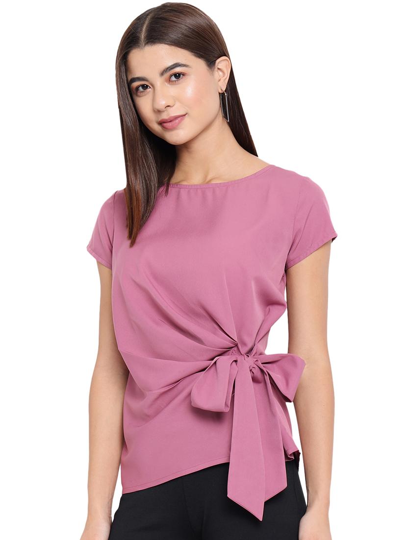 women solid round neck regular top - 21863996 - Standard Image - 1
