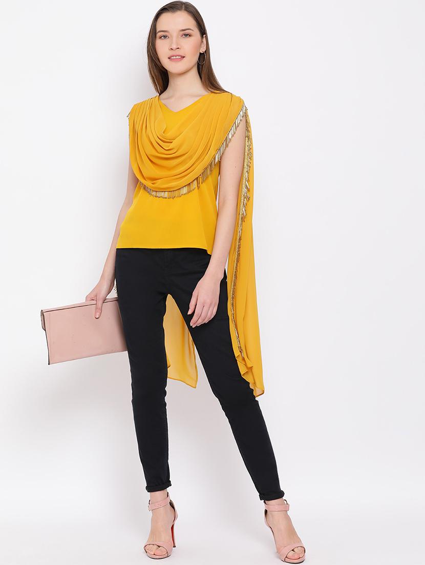 women solid cowl neck sleeveless regular top - 21864009 - Zoom Image - 0