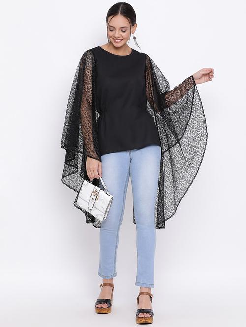 women solid flared sleeves regular top - 21864010 -  Standard Image - 0
