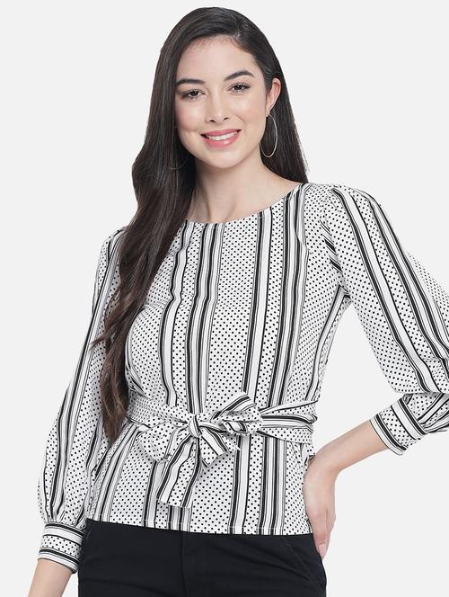 women printed puff sleeves tie up detilaed regular top - 21864020 -  Standard Image - 0