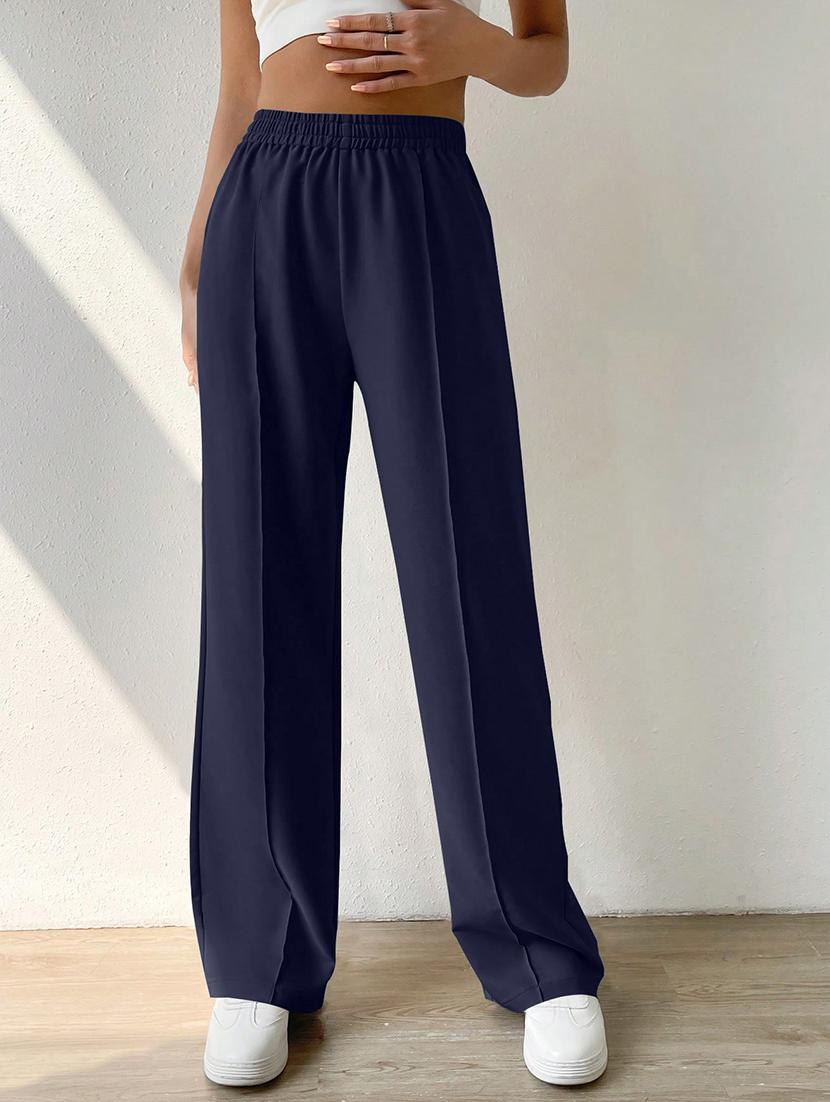 women high rise pleated straight trouser - 21864132 - Standard Image - 4
