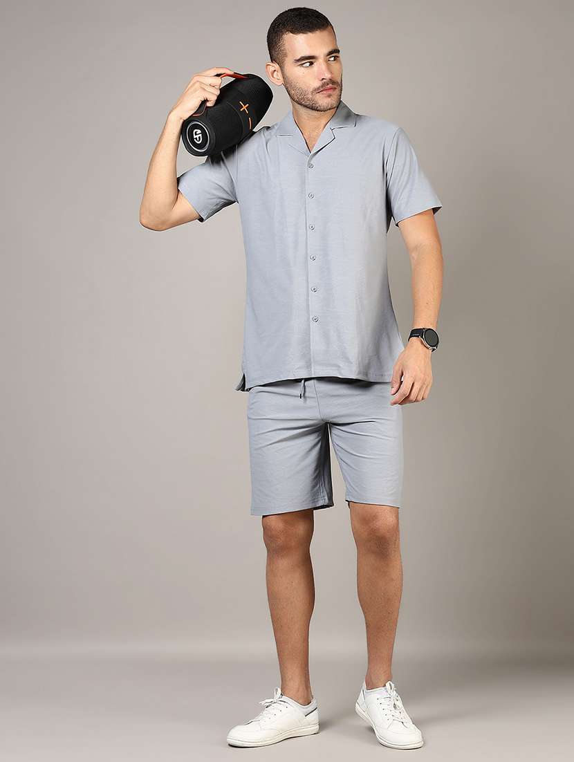 men solid cuban colared casual shirt - 21864295 -  Standard Image - 4