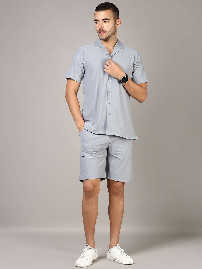 men solid cuban colared casual shirt - 21864295 -  Standard Image - 6