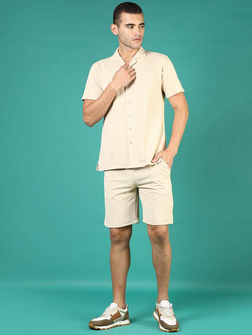 men textured cuban colared casual shirt - 21864297 -  Standard Image - 6