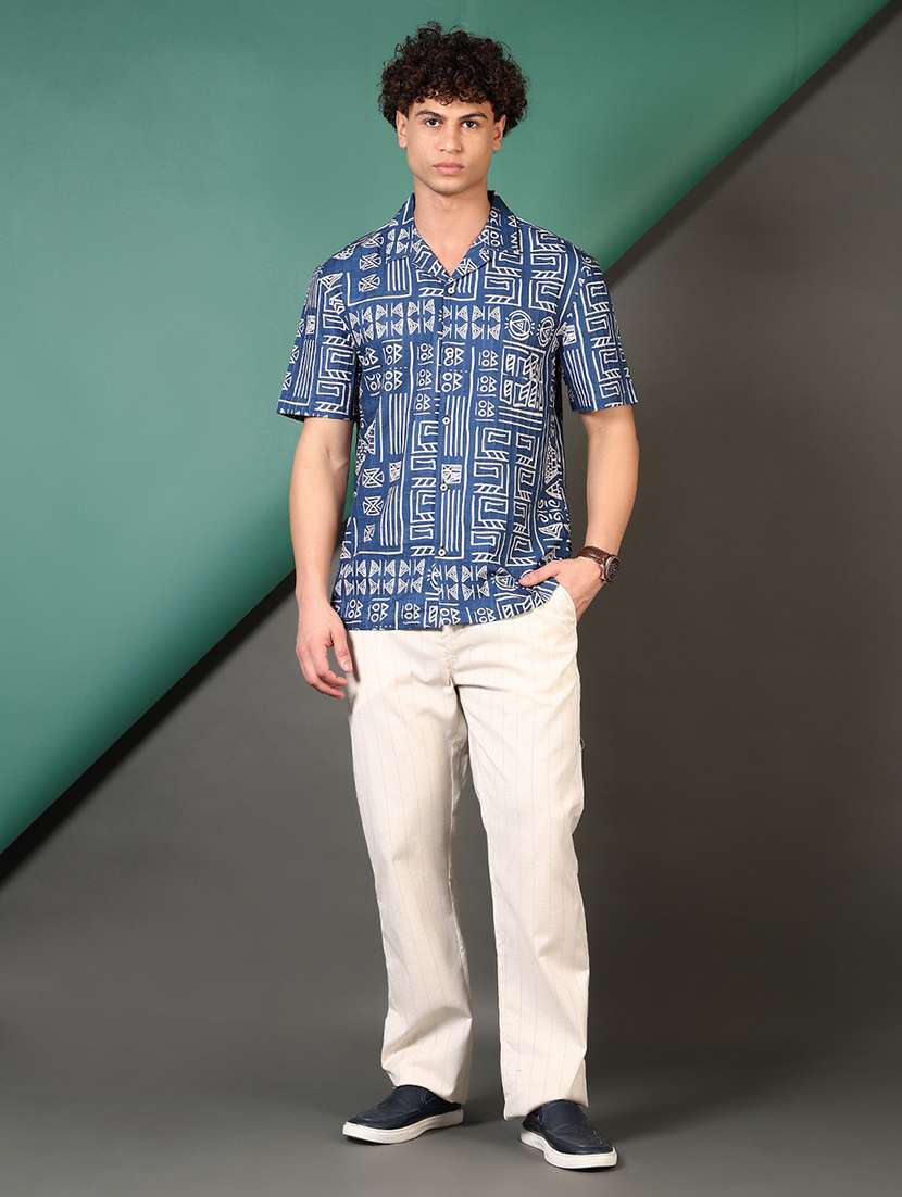 men printed cuban collared casual shirt - 21864304 -  Standard Image - 6