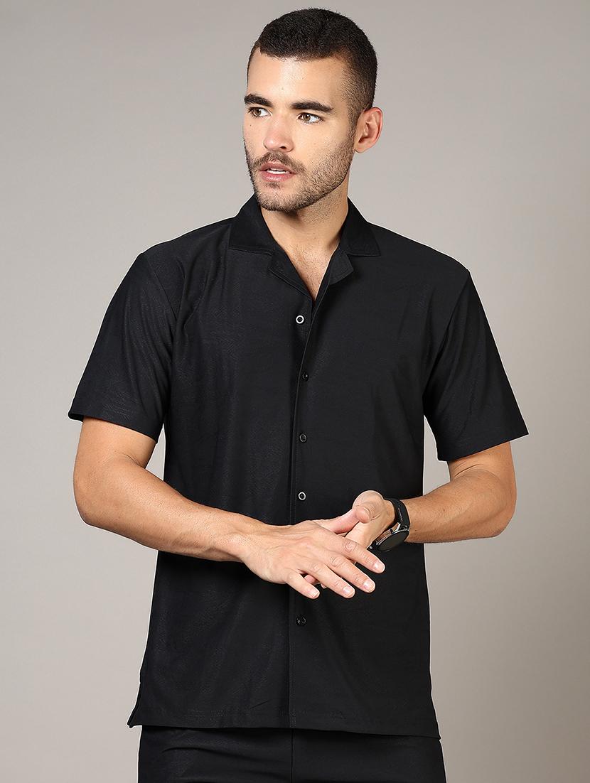 men solid cuban collared casual shirt - 21864333 -  Standard Image - 1
