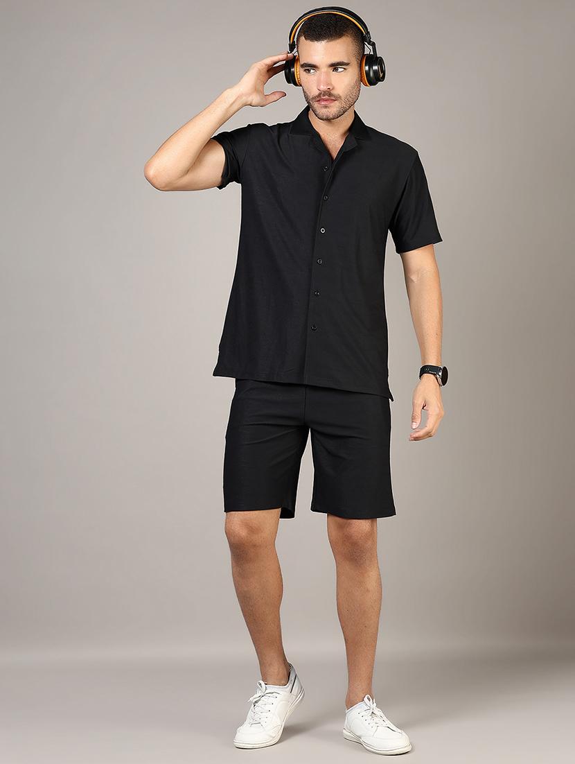 men solid cuban collared casual shirt - 21864333 - Standard Image - 4