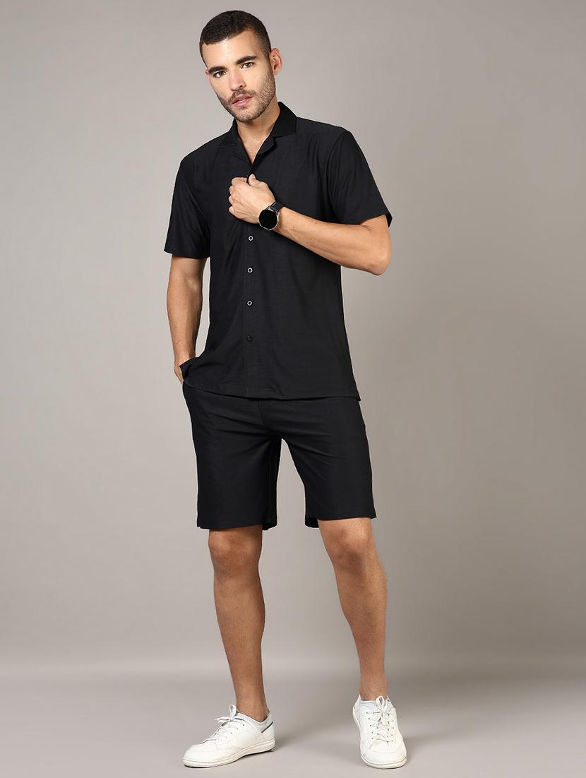 men solid cuban collared casual shirt - 21864333 - Standard Image - 6